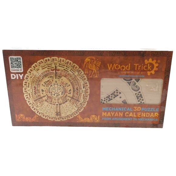 Wood Trick Aztec Mayan Wall Calendar Mechanical 3D Puzzle Self Assembly Decor - Picture 1 of 3